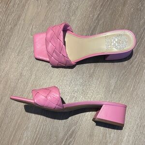 Vince Camuto Pink Woven Heeled Sandals